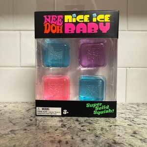 Nee Doh Nice Ice Baby Kids Squish Toys - Pack of 4 (Pink, Blue, Purple)